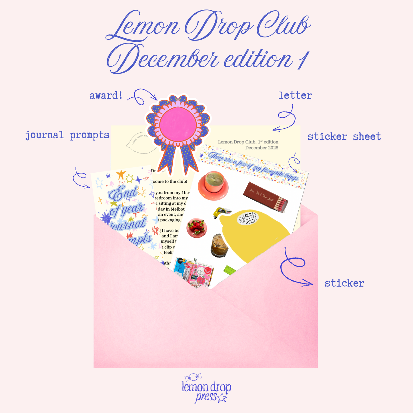 Lemon Drop Club - a monthly snail mail club!