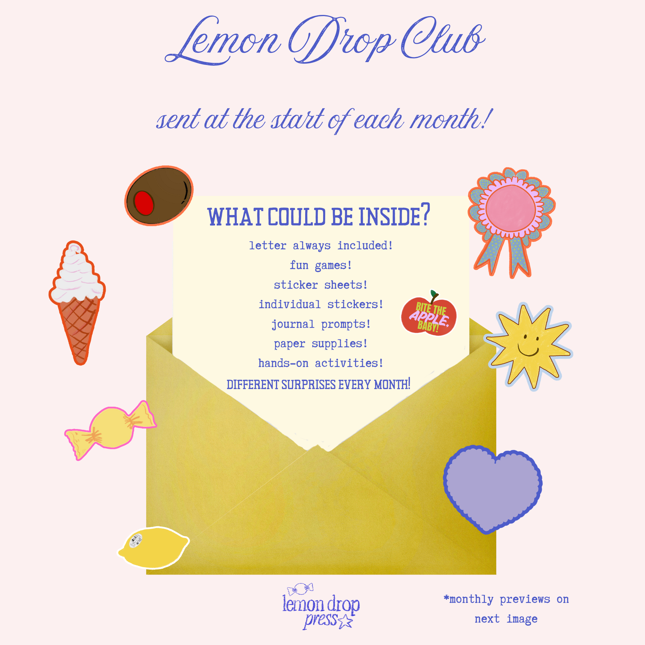 Lemon Drop Club - a monthly snail mail club!